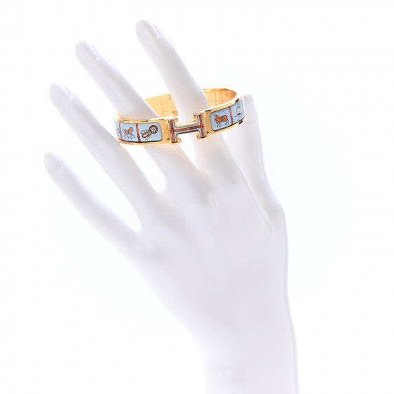 18K Clic Hermes Couvertures Blue Bracelet