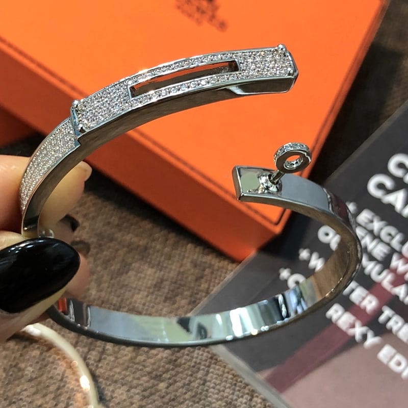 18K White Gold Kelly Diamonds Hermes Bracelet