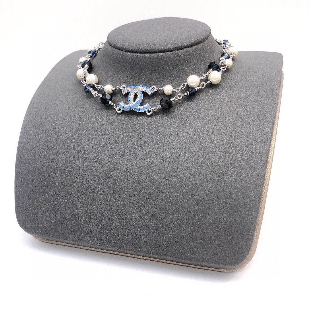 18K  Chanel Blue Resin Necklace
