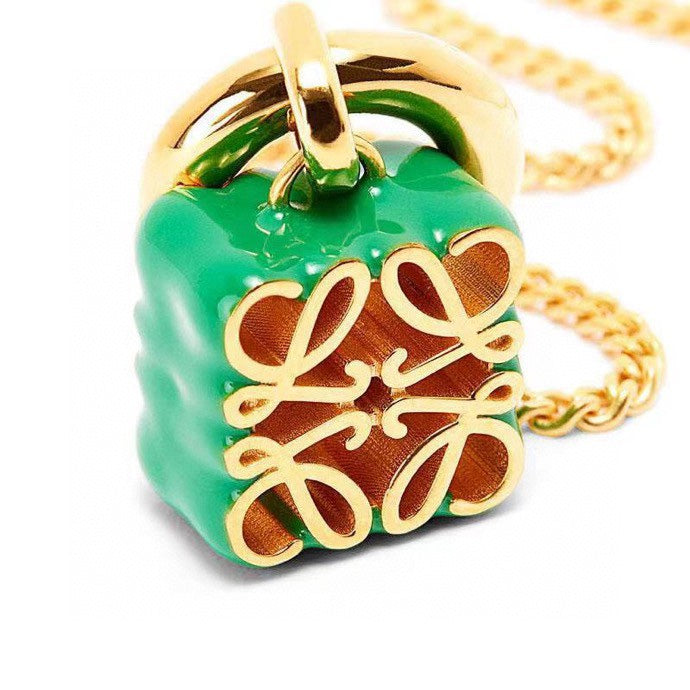 18K LOEWE Anagram Pendant Necklace