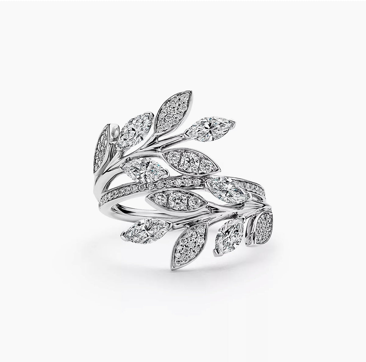 18K Tiffany Victoria Diamond Vine Bypass Ring