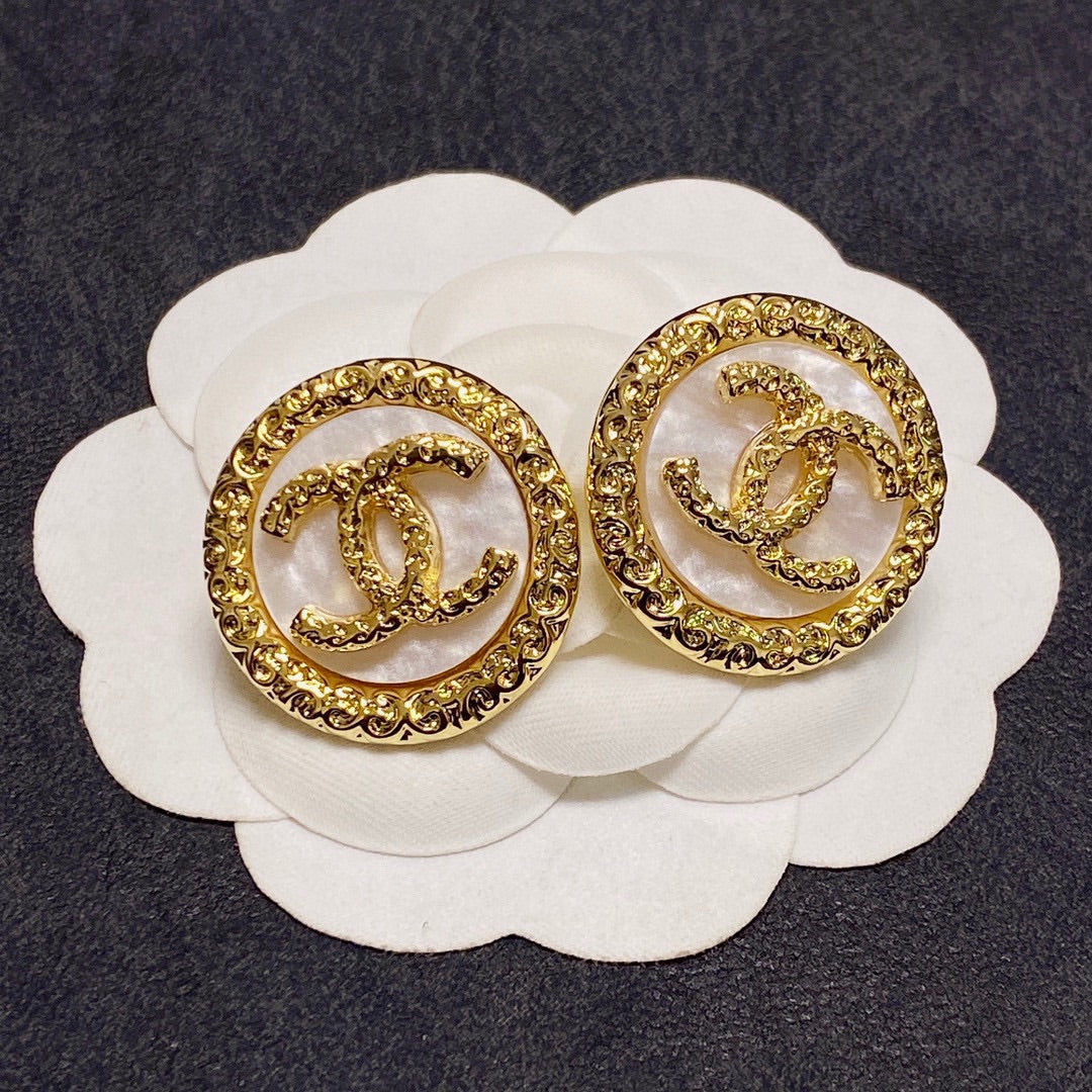 18K  Chanel Crystal Earrings