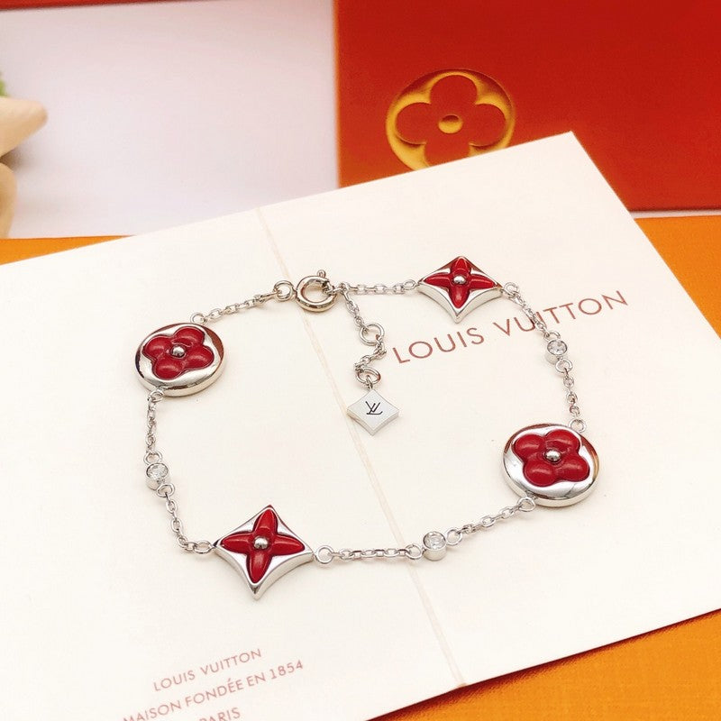 18K Louis Vuitton Blossom Red Flower Bracelet