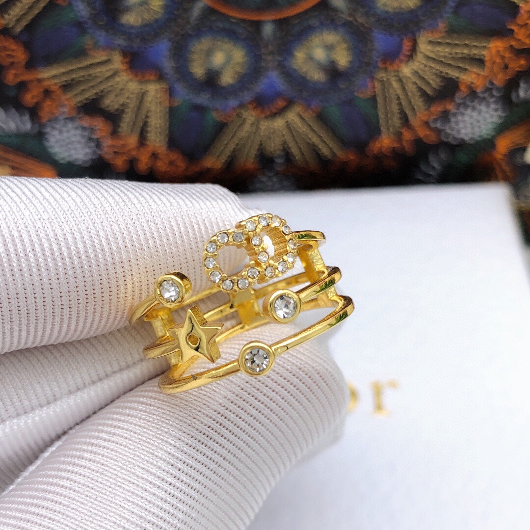 18K Dior Star Diamonds Ring