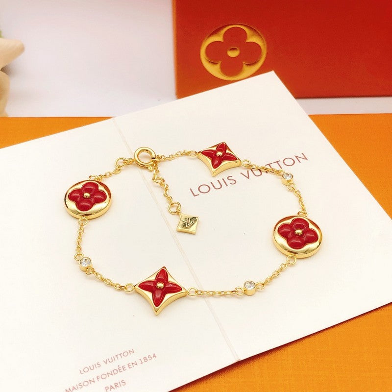 18K Louis Vuitton Blossom Red Flower Bracelet