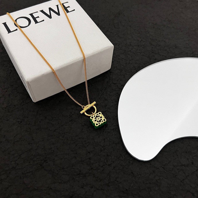 18K LOEWE Anagram Pendant Necklace