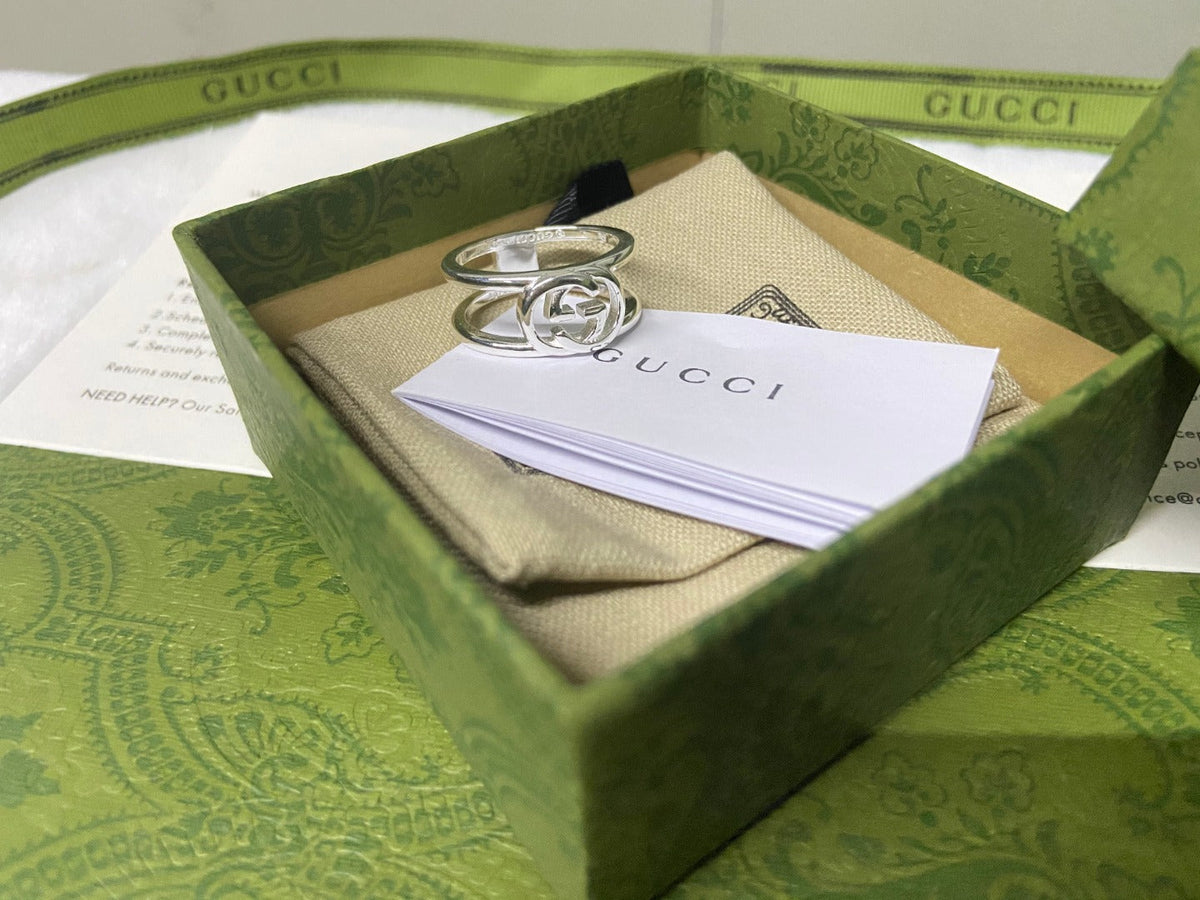 Double Gucci Interlocking Gucci Wide Open Ring